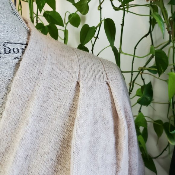 ASTR the Label | Beige Wool Blend Pleated Wrap Front Sweater (Size M) - Picture 5 of 12